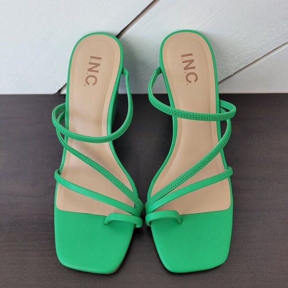 NEW I.N.C. International Concepts Womens Eiana Toe-Ring Wedge Green Smooth 9M - Picture 4 of 8